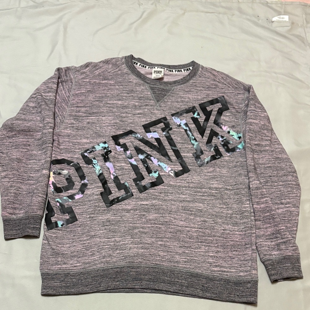 PINK Victoria's Secret Heather Gray Crewneck Sweater